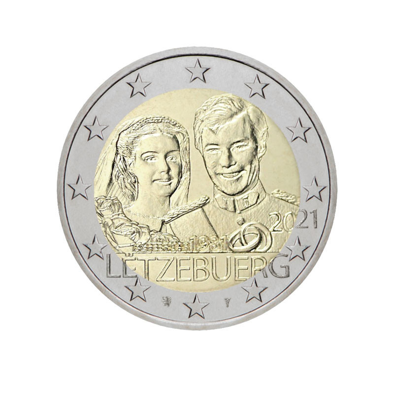 Luxembourg 2021 2€ 40 ans de Mariage Luxembourg 2021 2€ 40 ans de Mariage