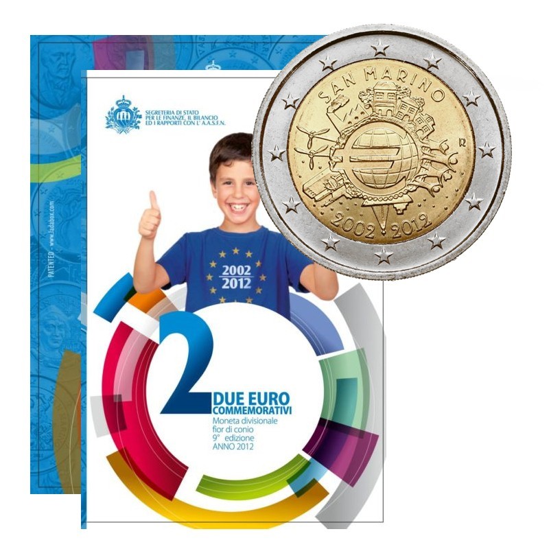 Saint-Marin 2012 2€ 10 Ans de l'Euro Saint-Marin 2012 2€ 10 Ans de l'Euro