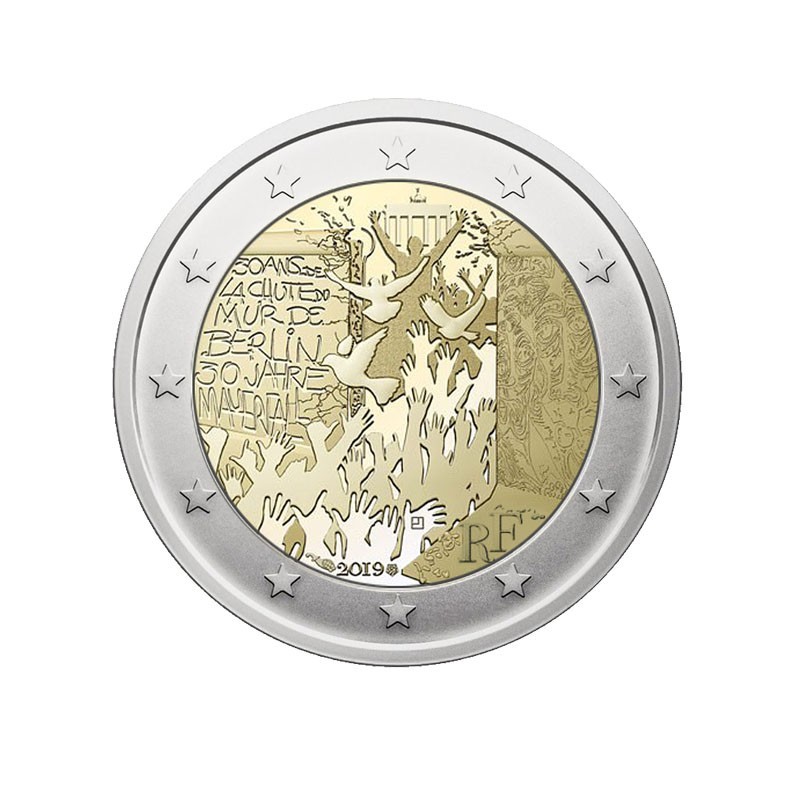 France 2019 2€ Mur de Berlin
