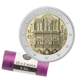 France 2025 2€ Notre-Dame de Paris ROULEAU