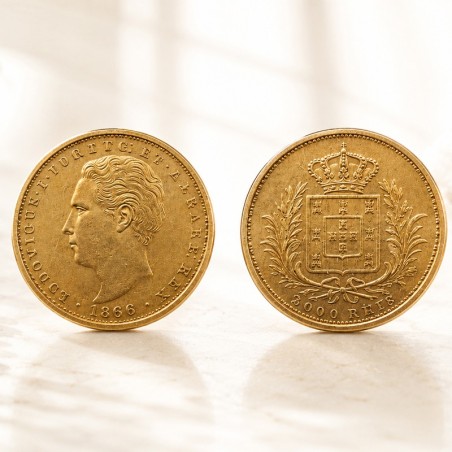 Portugal 1866 2.000 Réis D. Luis AU